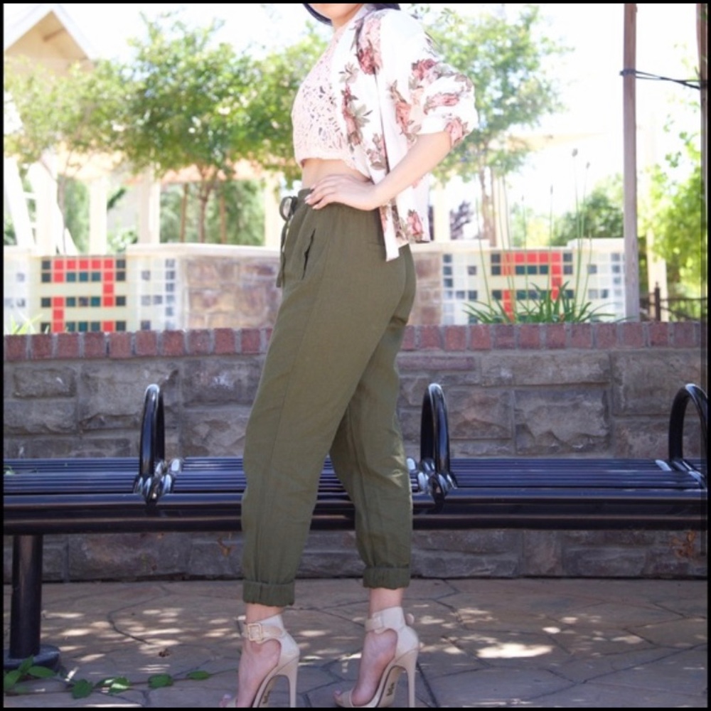 Olive green joggers